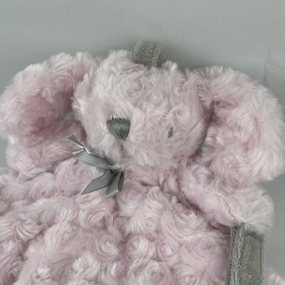 Blankets & Beyond Pink Bunny Rabbit 16" Baby Lovey Swirl Fur Pacifier Holder - Picture 2 of 9